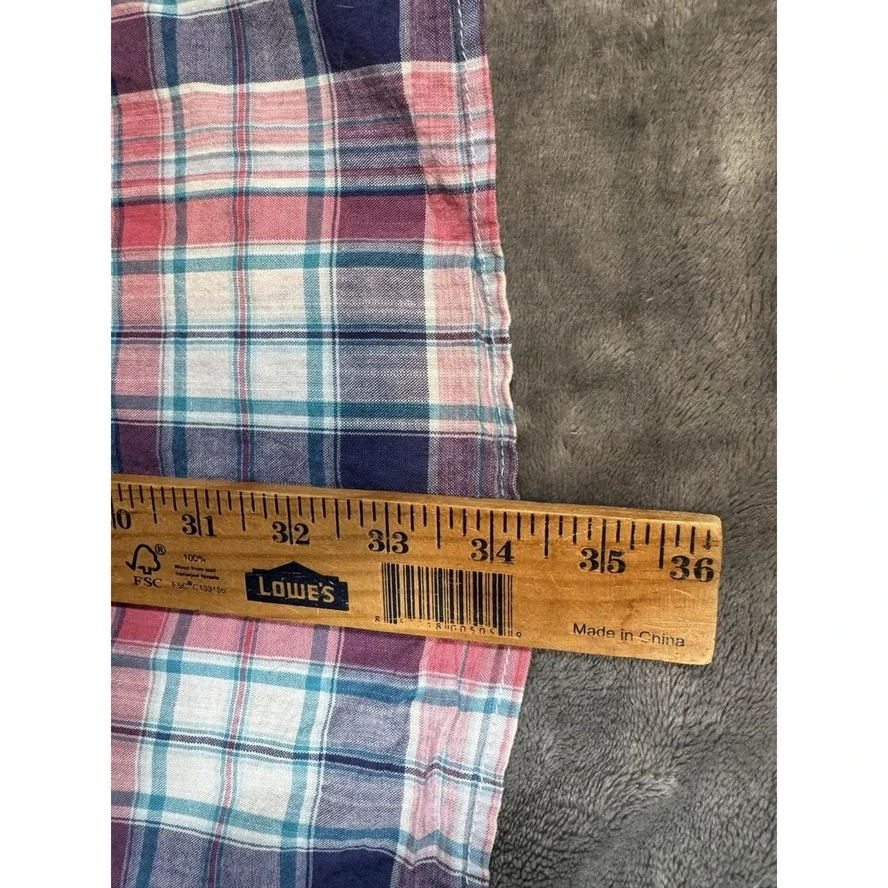 IZOD Shirt Mens 4XL Multicolor Plaid Short Sleeve Cotton Button Down Relaxed Fit - Picture 10 of 10